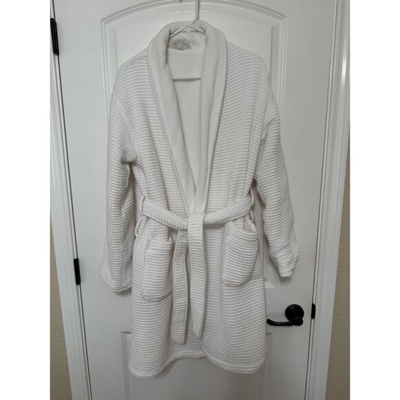 Hotel Collection Cotton Waffle Textured Bath Robe White Small - Picture 1 of 11
